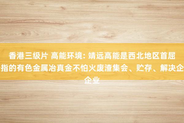 香港三级片 高能环境: 靖远高能是西北地区首屈一指的有色金属冶真金不怕火废渣集会、贮存、解决企业