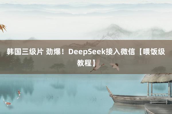 韩国三级片 劲爆！DeepSeek接入微信【喂饭级教程】