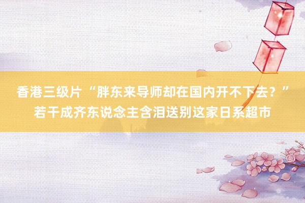 香港三级片 “胖东来导师却在国内开不下去？”若干成齐东说念主含泪送别这家日系超市